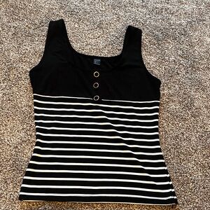 SHEIN Black and White Striped Tank Top